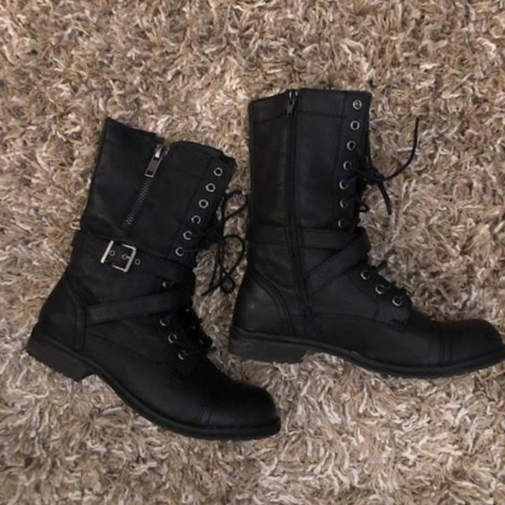 Crown Vintage Luciana Black Moto Boot